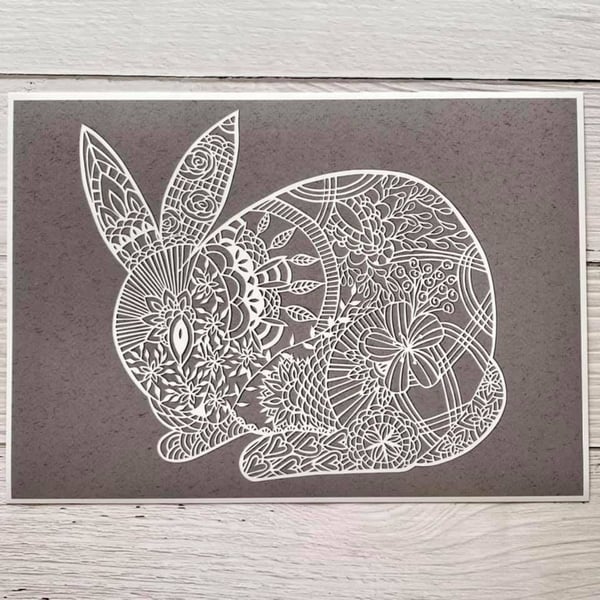 Papercut Bunny -  Fine Art Print from an original papercut