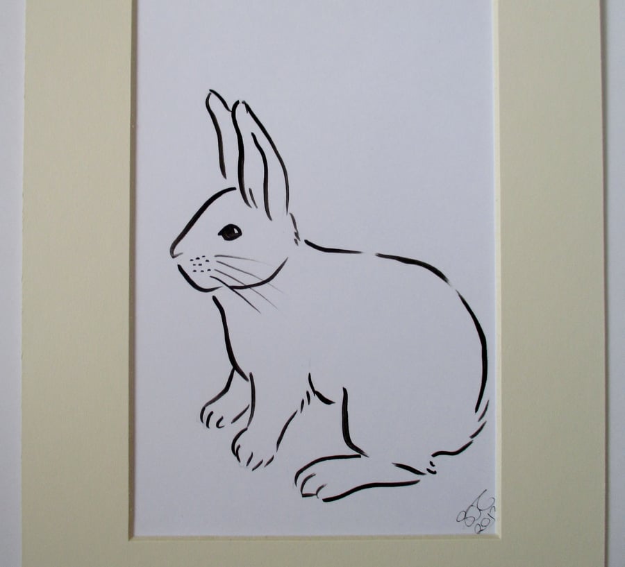 Rabbit Painting Original Bunny SFA Art