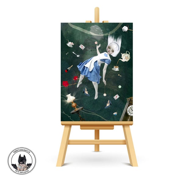 Wonderland Art ACEO Card - Down The Rabbit Hole