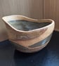 Smokey green organic shaped ceramic plant pot