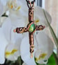 Green Dragon Scale Copper Cross Crucifix Pendant Necklace Gift Jewellery Jewelry - Image 10