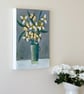 Original Still Life Painting with White Flowers and Yellow Butterflies - Image 5