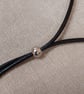 Black Waxed Cord Necklace - Adjustable Minimalist Necklace - 304 Stainless Steel - Image 3