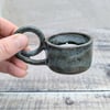 Brown blue ceramic tealight holder