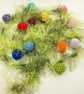Crochet Garland - Fluffy Green with Colourful Balls - Image 1