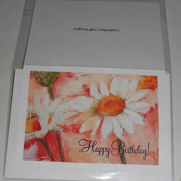 Floral birthday card, floral birthday card, floral