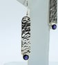 Sterling Silver Drop Earrings with Iolite Gemstone Setting - Image 5