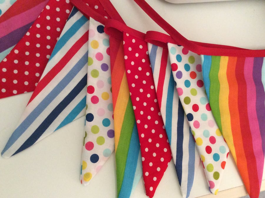 Circus bunting flags- rainbow 12, playroom, bedrooms or photo prop