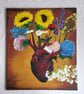 Acrylic Medium Floral Heart Painting