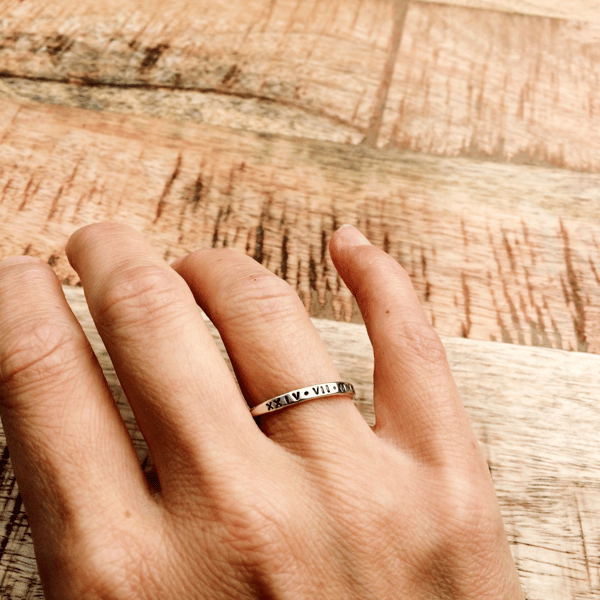 Special Date - teeny ring, Sterling Silver, personalised, jewellery, delicate