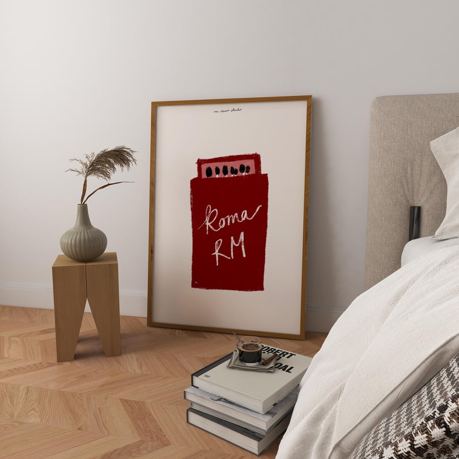 Rome Roma Matchbox Art Print Poster