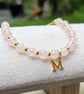 Personalized Bracelet with Gold Initial Charm and Gemstones - Image 7