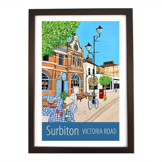 Surbiton Victoria Road travel poster print by Susie West