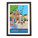 Surbiton Victoria Road travel poster print by Susie West