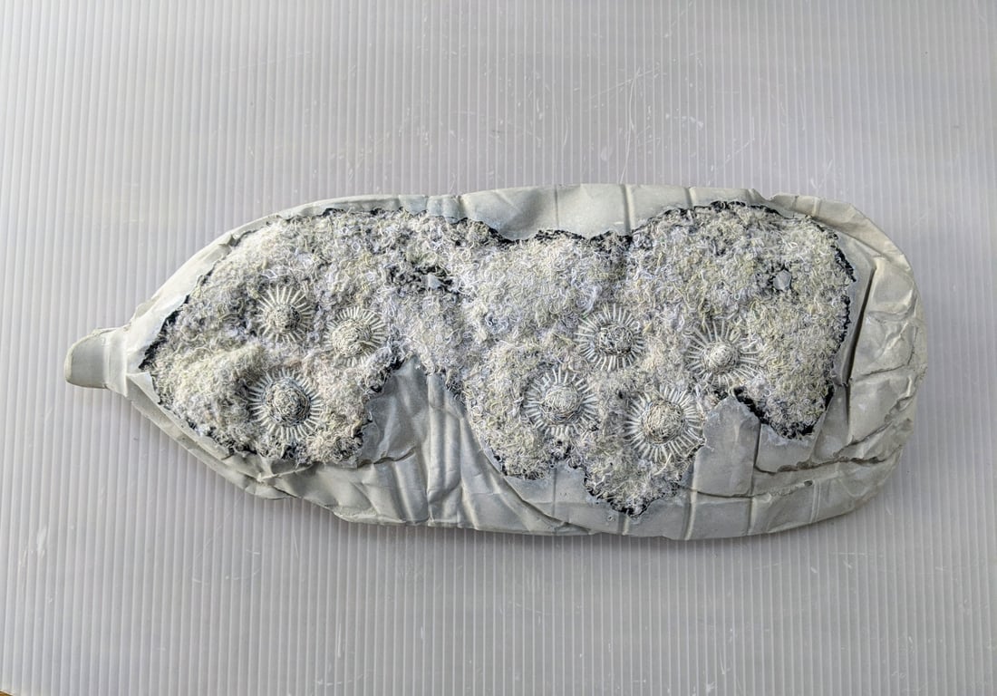 Message in a Bottle - sculpture from recycled materials (large white)