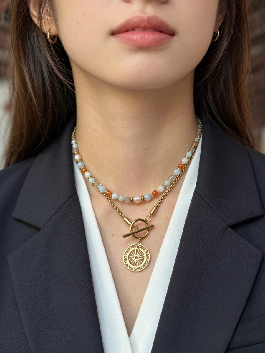 Aura Balance Gemstone Adjustable Necklace 