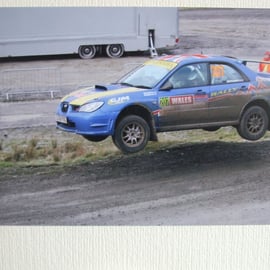 Photographic greetings card of a Subaru Impreza Turbo.