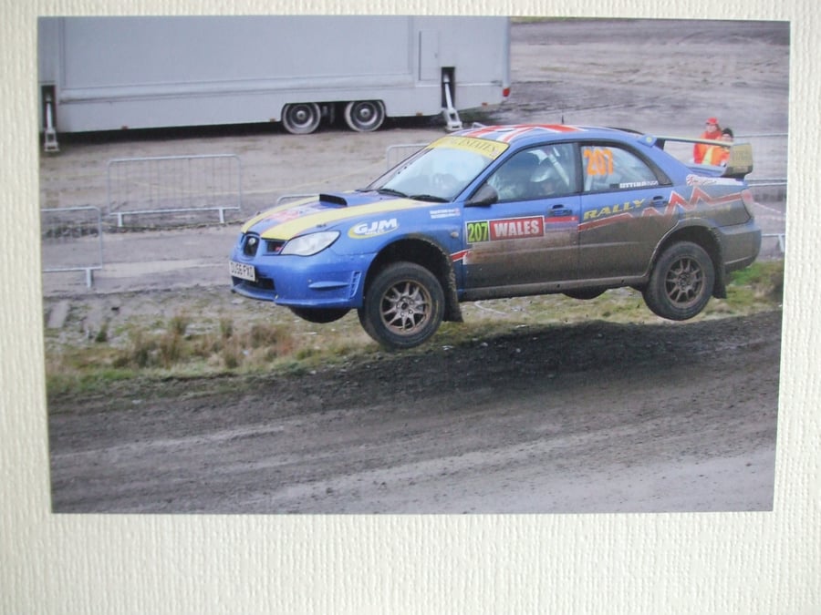 Photographic greetings card of a Subaru Impreza Turbo.