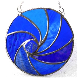 Ripwave Blue Stained Glass Suncatcher Handmade Sea 017