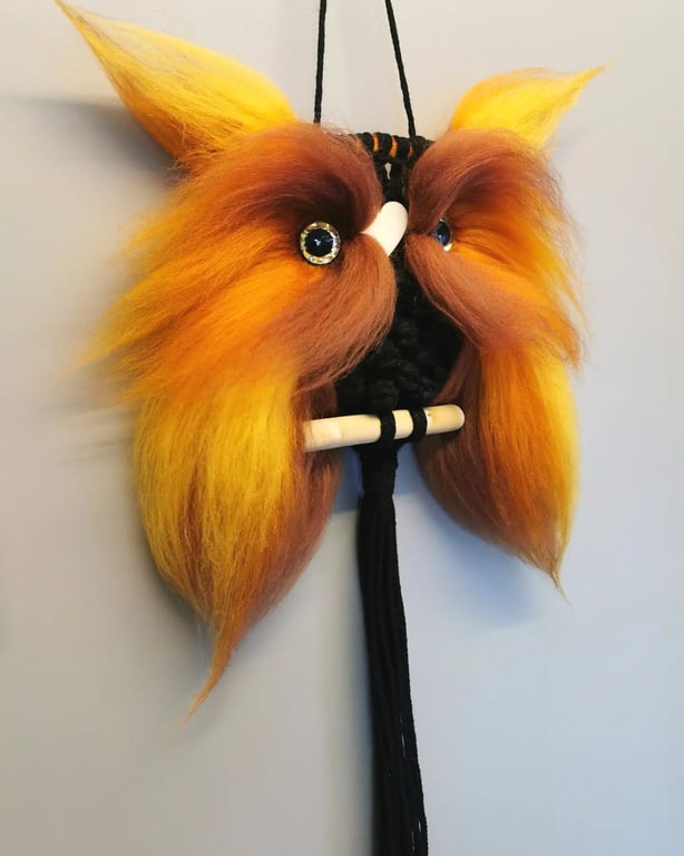 Macrame Orange Owl 