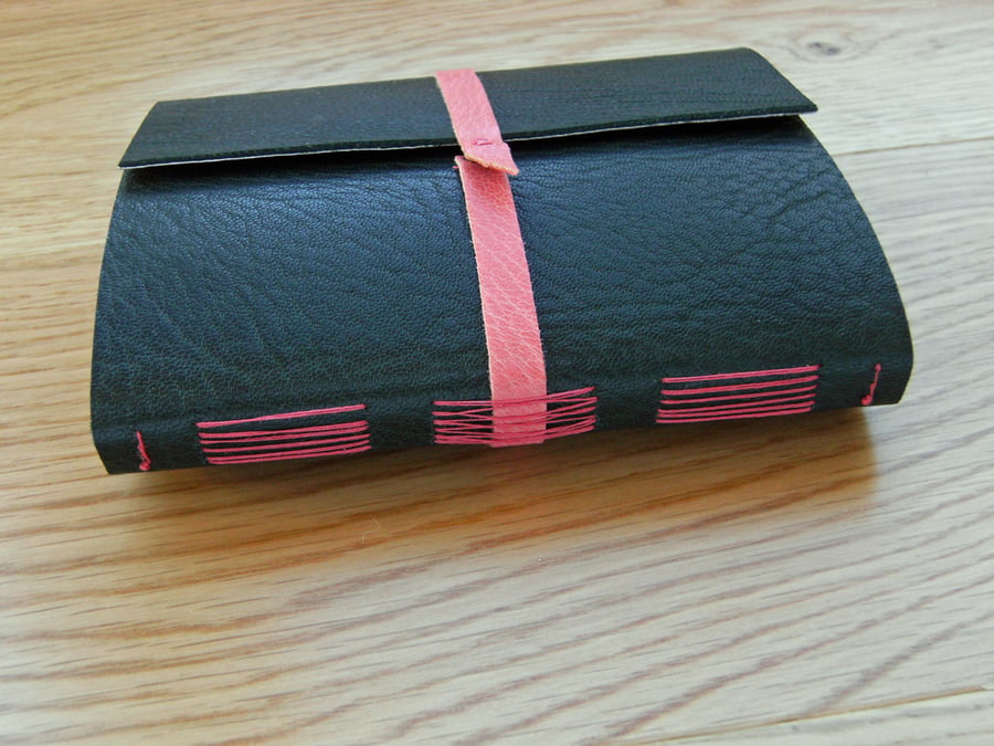 Forest Green Leather Longstitch Journal Notebook