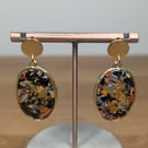 Summer bloom framed oval earrings 2