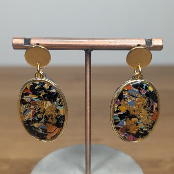 Summer bloom framed oval earrings 2