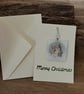 Unique Handcrafted Christmas Artisan Fused Glass Children Building a Snowman - Image 2