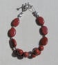 Red Jasper Gemstone Beaded Bracelet "Silken Sunrise" - Image 3