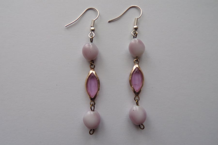 Earrings, Lilac Drop Earrings