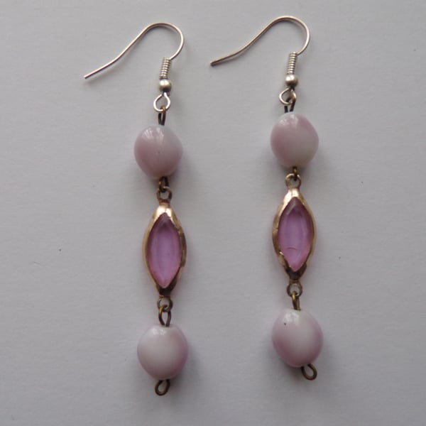 Earrings, Lilac Drop Earrings