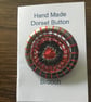 Beaded Dorset Button Brooch, Greys and Red, B16 - Image 1