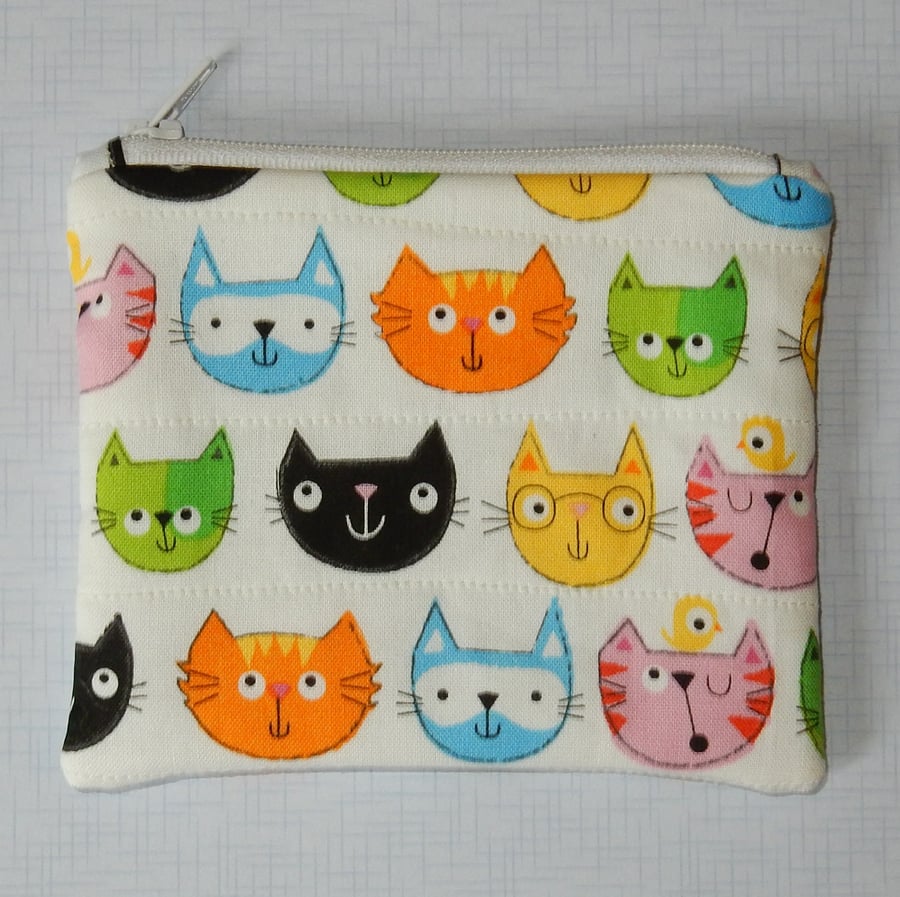 Coin purse cat faces