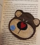 'Brown bear' bookmark,love to read,books,letterbox gift (blue)