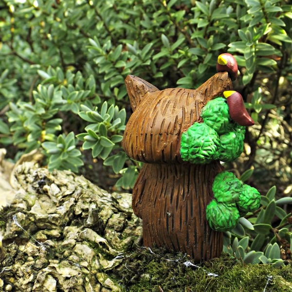 The Tree Cat  Handmade Polymer clay and resin figure (A)