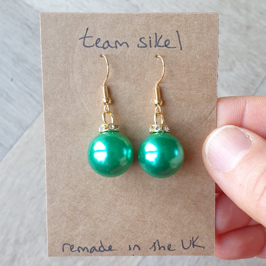 Green Bling Bauble Earrings