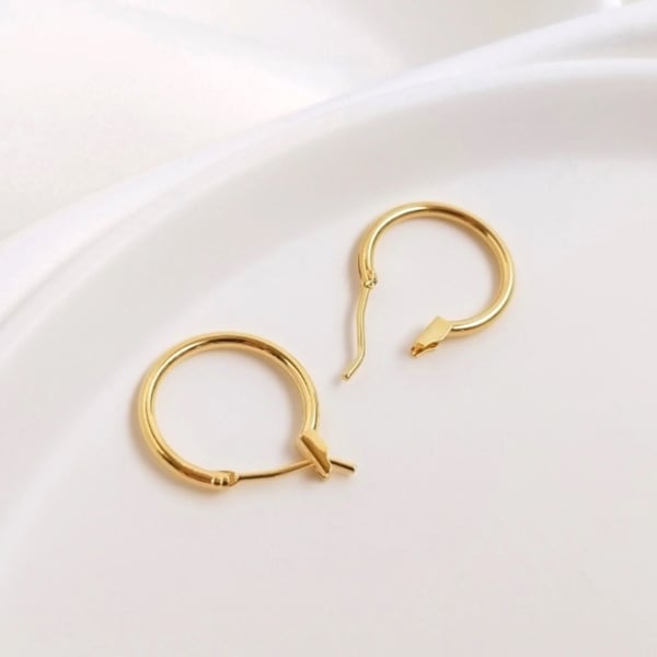 (EK63 light gold) 10 pcs Gold Plated Earrings Hoop Findings 