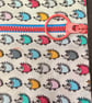 Small funky zipped pouch with tiny colourful hedgehogs - Image 3