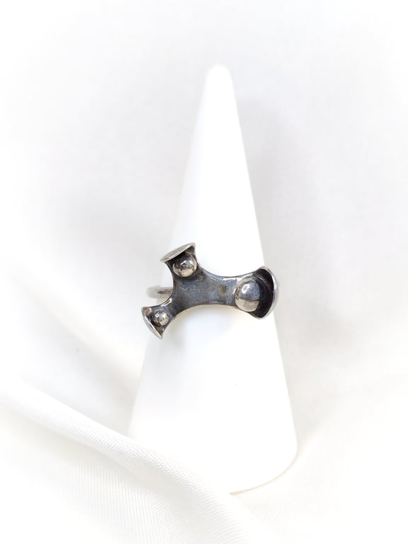Abstract sterling silver ring