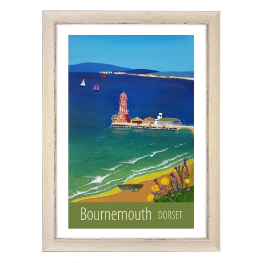 Bournemouth print white frame