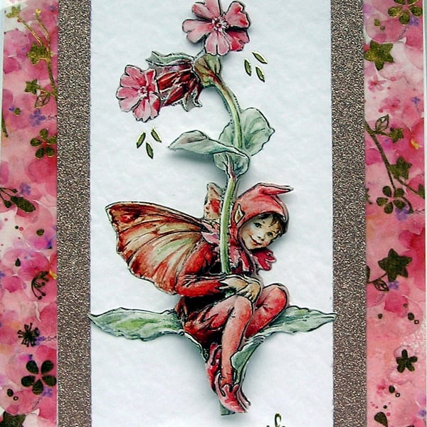 Fairy Hand Crafted 3D Decoupage Greeting Card - With Love (2536)