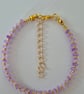 Pale Purple Frosted Glass Rondelle Bead Bracelet  - Image 3