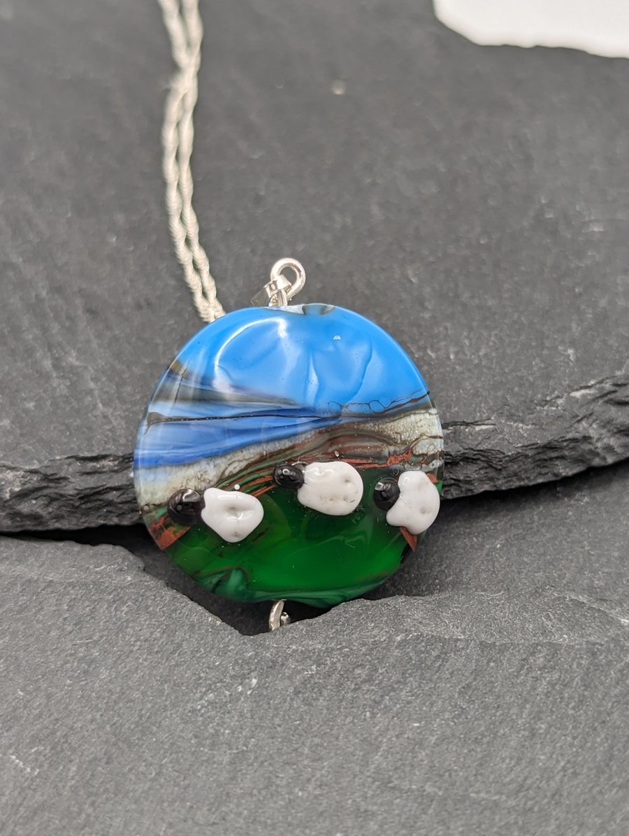 Sheep Lampwork Necklace 