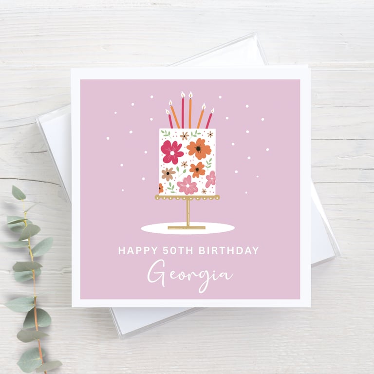 Happy 50th birthday card, special friend 50th birthday, personalised 50th card