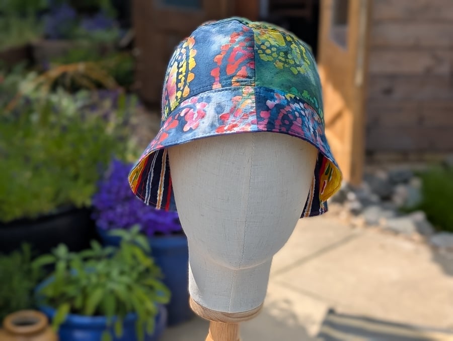 Handmade bucket festival hat.