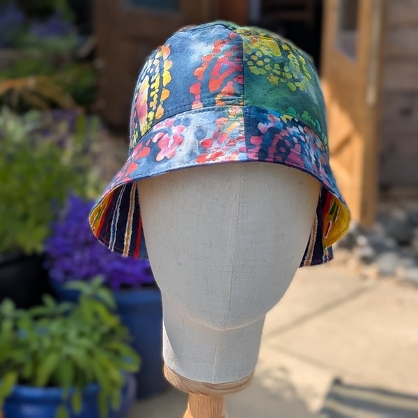 Handmade bucket festival hat.