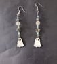 Beaded ghost charm dangle earrings with stars - Image 1