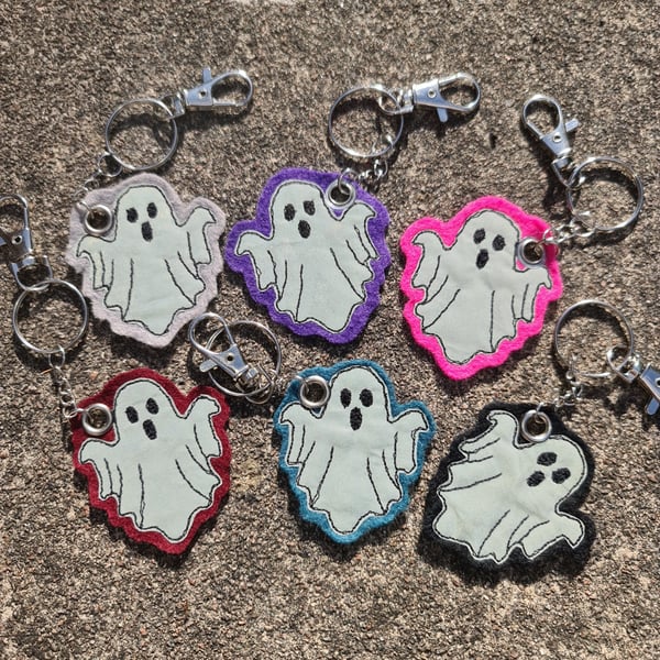 Reflective Ghost Embroidered Charm