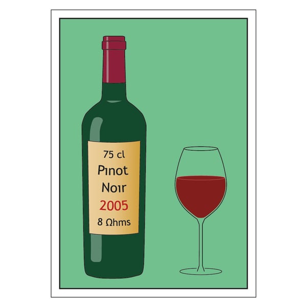 Wine Ohms Postcard