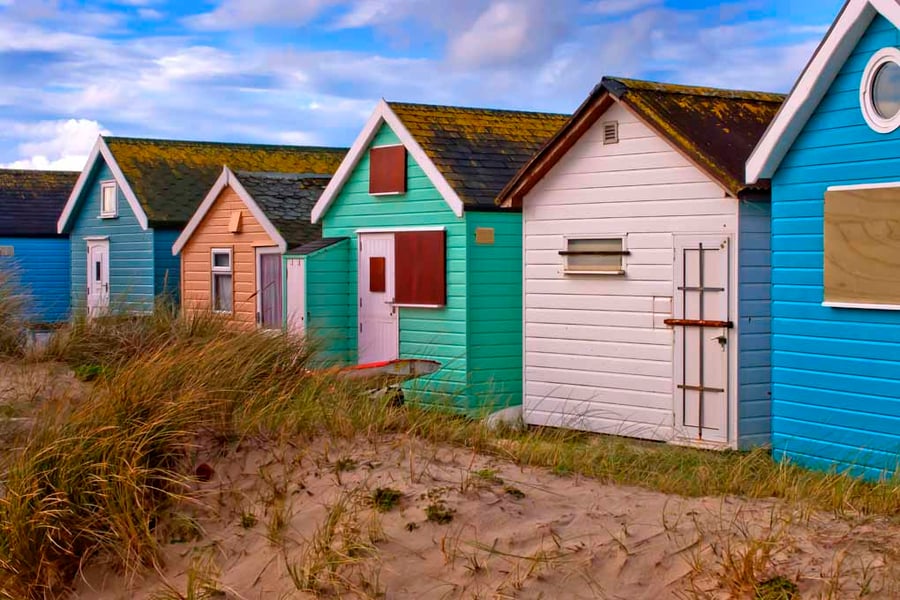 Beach Huts Hengistbury Head Dorset UK Photograph Print